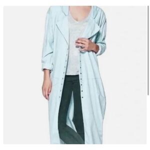ONE Teaspoon Women’s Duster Trench Coat Jacket Denim Chambray She Wolf Wash XS